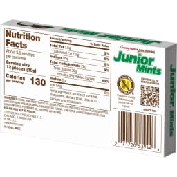 Tootsie Junior Mints, Gluten Free Dark Chocolate with Mint Filling, 3.5 oz. Theater Box - Thumbnail 2