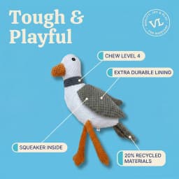 Vibrant Life White Seagull Plush Dog Toy with Squeaker, Chew Level 4 - Thumbnail 5