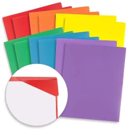 TXYRDXK 1Pc Plastic Folder with Pockets, Heavy Duty Folder with 4 Pockets for Office and Business, Four Pockets Folders with Business Card Holder - Thumbnail 5