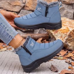 Knivor Waterproof Winter Snow Boots for Women Fleece Lined Non Slip Side Zipper Cozy Ankle Boots for Outdoor Daily Cold Weather Footwear - Thumbnail 8
