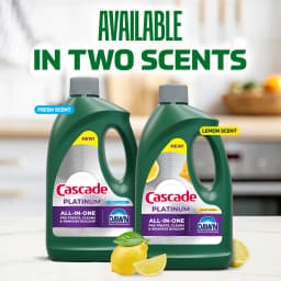 Cascade Platinum Dishwashing Liquid Gel, Lemon, 75oz - Thumbnail 8