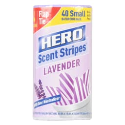 Hero Scent Stripes 4-Gallon, Lavender Scented, Small Flap Tie Trash Bags, 40 Count - Thumbnail 2