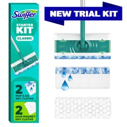 Swiffer Starter Classic Kit (1 Device, 2 Hair Magnet Dry Cloths, 2 Mop & Go Wet Cloths) - Thumbnail 1