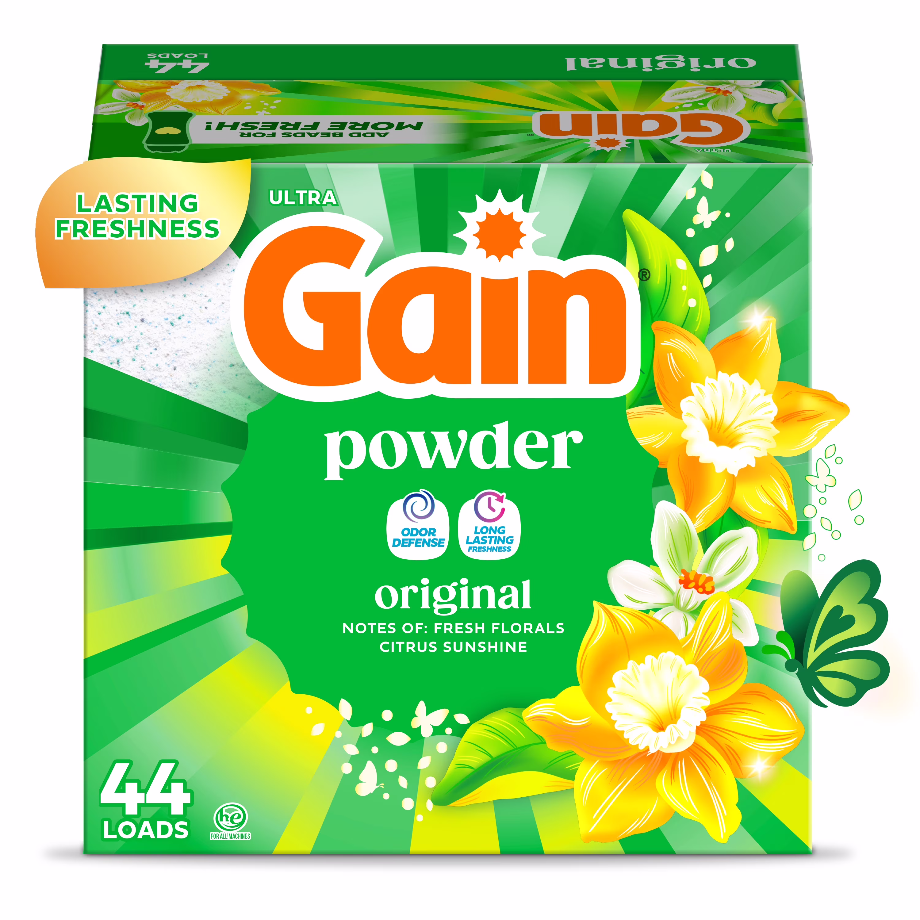 Gain Powder Laundry Detergent, Original Scent, 40 oz, 44 Loads - Thumbnail 1