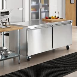 Cooler Depot 61 inch 14.1 cu.ft, 38" heigh Commercial Undercounter Freezer, 2 Solid Doors, Stainless steel exterior, NSF certified - Thumbnail 4