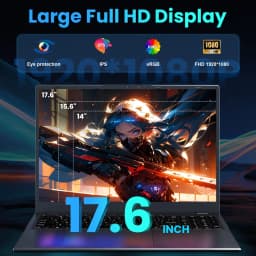 Golzer 17.6 Inch Laptop 16GB RAM 640GB Storage, Windows 11 Student laptop, 4-Core Intel CPU, 100% sRGB FHD Display - Thumbnail 2