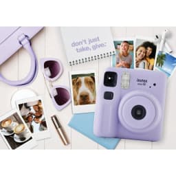 Fujifilm instax Mini SE Instant Camera Bundle with Case, 10 Pack Film, Album, and Frame Stickers, Lavender (Value Bundle) - Thumbnail 4