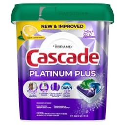 Cascade Platinum Plus Dishwasher Pods, Lemon, 57 Count - Thumbnail 9