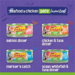 Purina Friskies Seafood & Chicken Pate Wet Cat Food Variety Pack, 5.5 oz Cans (40 Pack) - Thumbnail 4