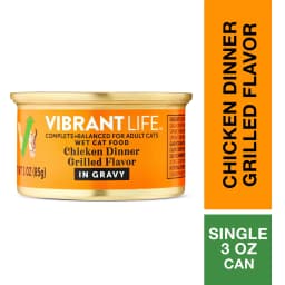 Vibrant Life Chicken Dinner Grilled Flavor Cuts in Gravy Wet Cat Food, 3 oz Can - Thumbnail 4
