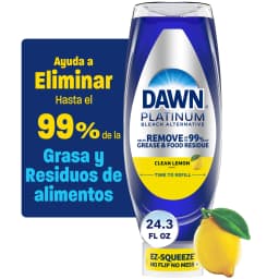 Dawn Platinum Bleach Alternative EZ-Squeeze Dish Soap, Dishwashing Liquid, Clean Lemon, 24.3 fl oz - Thumbnail 1