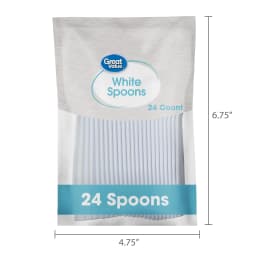 Great Value Plastic Basic White Disposable Spoons, 24 Count - Thumbnail 6