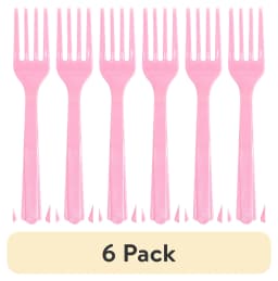 (6 pack) Disposable Cutlery Set, Light Pink, 24 pieces, by Way To Celebrate - Thumbnail 1