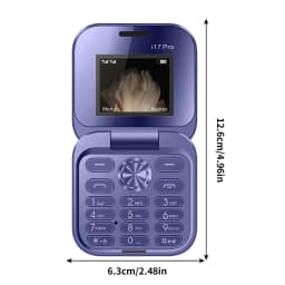 2024 i17 Pro Mini Flip Phone - Unlocked 2G Cell Phone for Seniors, Dual SIM, 1.77" Display, Large Buttons, 1000mAh Battery, Loud Speaker, Foldable Mobile Phone - Thumbnail 7