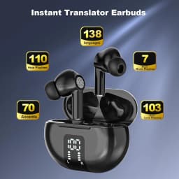 Language Translator Earbuds 138 Language Wireless Translation Earphones AI Bluetooth Real Time Translating Earbuds W/App Touch,Speaker, Free Talk - Thumbnail 4