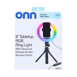 onn LED RGB Ring Light with Tripod Stand, Adjustable Height, Phone Holder & Bluetooth Remote for Selfies, TikTok, YouTube, Zoom, and Makeup - Thumbnail 14