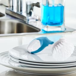 Great Value Non-Slip Grip Small Handy Scrubber, Blue - Thumbnail 2