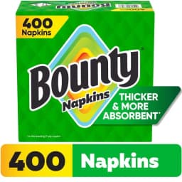 Bounty Everyday Disposable Paper Napkins, White, 400 Count Napkins - Thumbnail 1