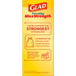 Glad ForceFlex MaxStrength OdorShield 13-Gallon Tall Kitchen Trash Bags, 20 Bags - Thumbnail 10