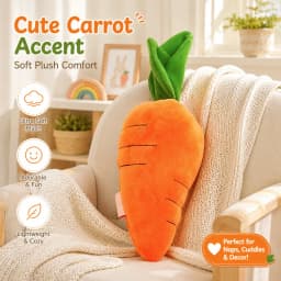 Large Soft Plush Carrot Pillow for Easter Pillows, Soothing Interactive Pet Chew Easter Toys, Durable Plush Carrot Toy for Puppy Kitten, Cuddly Pet - Thumbnail 5