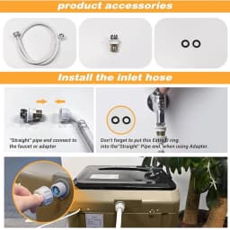 Top Load Washing Machine 17.7 lbs Full Automatic Clothes Washer with 10 Programs & 8 Water Levels for Apartment,Bathroom, Gold - Thumbnail 5