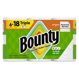 Bounty Paper Towels Full Sheet White, 6 Triple Rolls, 75 Sheets per Roll - Thumbnail 15