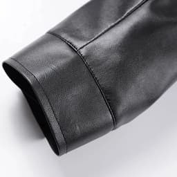 Agkizg Men's Fall Winter Leather Jackets, Vintage Turn Collar Faux Leather Jacket Oversized Cuffed Sleeve Casual Fall Outerwear - Thumbnail 6