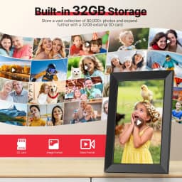 Frameo WiFi Digital Picture Frame, TEMASH 10.1" Digital Photo Frame 32G Memory with 1280*800 IPS Touchscreen, Auto Rotate, Gift for a Loved One! - Thumbnail 2