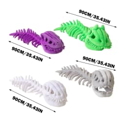 Stuffed Dinosaur, Dinosaur Skeleton Plush, Plush T Rex Bones, Plush Dinosaur Skeleton, Soft Sewn Construction for Home Display and Casual Playful Use - Thumbnail 3