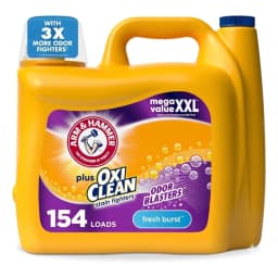ARM & HAMMER Plus OxiClean with Odor Blasters Liquid Laundry Detergent, Fresh Burst, 200.2 Fl Oz - Thumbnail 1