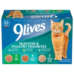 9Lives Seafood & Poultry Favorites Wet Cat Food Variety Pack, 5.5 oz. Cans (Pack of 24) - Thumbnail 1