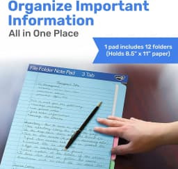 IdeaStream Find It File Folder Notepad, Letter Size, Assorted Colors, Pack Of 12 Folders - Thumbnail 3