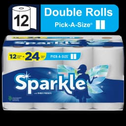 Sparkle Pick-a-Size Paper Towels, White, 12 Double Rolls, Everyday Value Paper Towel - Thumbnail 1