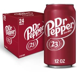 Dr Pepper Soda Pop, 12 fl oz, 24 Pack Cans - Thumbnail 1