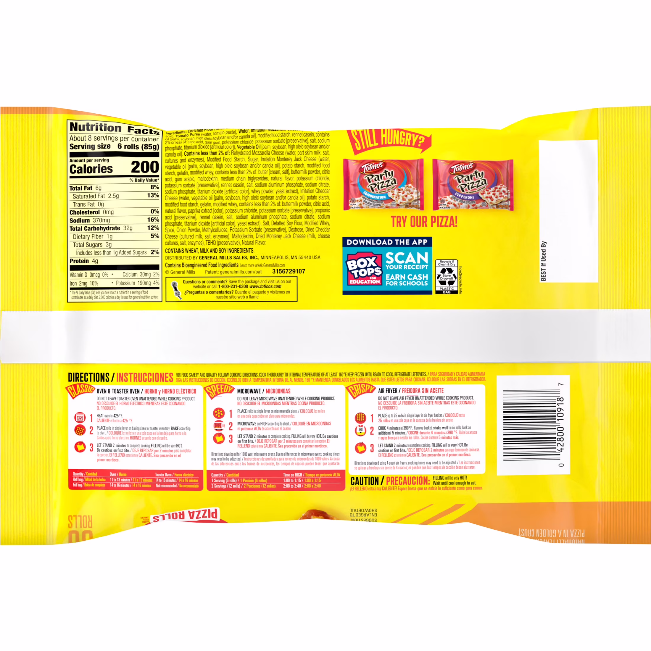 Totino's Pizza Rolls, Triple Cheese Flavored, Frozen Appetizers, 50 Rolls, 24.8 oz - Thumbnail 9