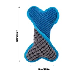 Plush Squeaky Bone Dog Toy with Corn Fiber Edge, Durable Chew Toy for Relaxation, Interactive Boredom Relief Companion(Green) - Thumbnail 2