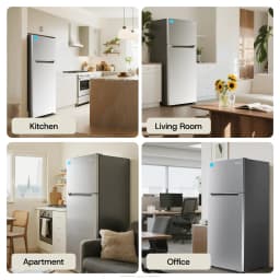Upstreman 14.6 Cu. Ft. Top Freezer Refrigerator, Stainless Steel Frost Free Refrigerator with Free Ice Cube Tray, Garage Ready, NERGY STAR, BD146 - Thumbnail 6