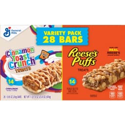 Cinnamon Toast Crunch and REESE'S Puffs Cereal Treat Bars, Variety Pack, 28 Count, 23.8 oz - Thumbnail 10