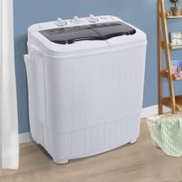 BAYUELSWU Portable Washing Machine14.3Lbs Twin Tub Washing Machine Low Noise for Home, Apartment, Dorms - Thumbnail 2