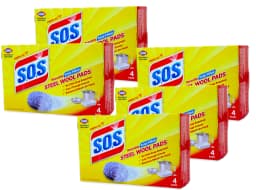 Clorox S.O.S. Steel Wool Soap Pads Reusable With Anti-Rust Protection 4 Ct 5 Pk - Thumbnail 1