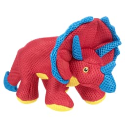goDog Double Chew Guard Technology Dino Frills Squeaky Plush Dog Toy, Red, Small - Thumbnail 1