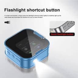 Mini Flip Mobile Phone, Touch Screen Flip Phone, Foldable Cell Phone, HD Touch Screen Mini Smartphone, Dual-SIM Single-Mode, 2G Network, Smart Phone Cell Phone (Blue) - Thumbnail 5