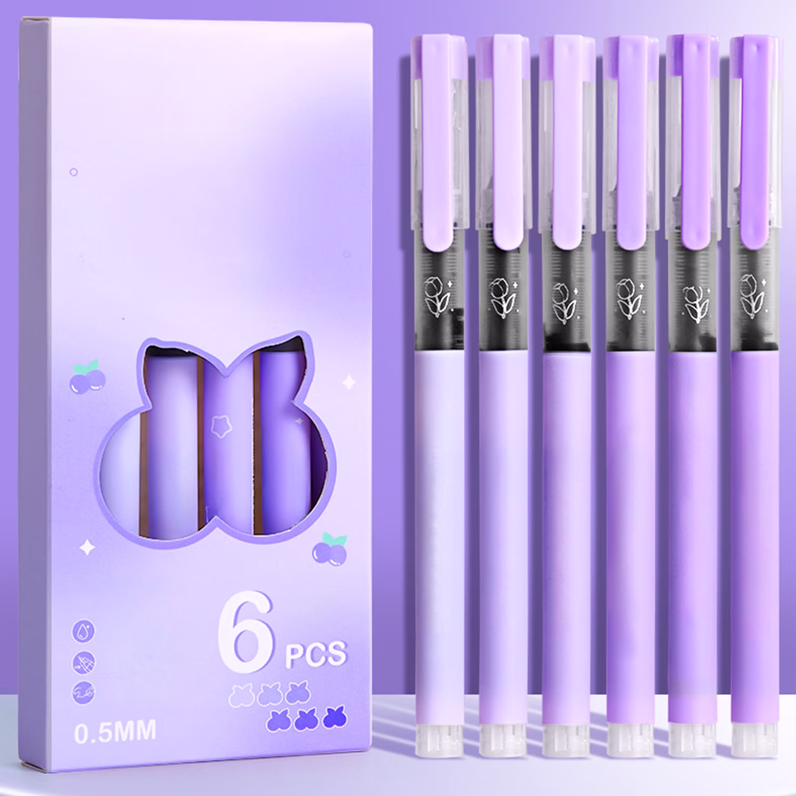 Under 1$ Dollar Straight Liquid Ballpoint Pen Sign Pen, 0.5mm High Capacity Black Ink Water Pen, Fast Drying Exam Writing Pens - Thumbnail 2