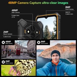 Ulefone RugKing 3 Pro Rugged Phone Unlock, 16GB 128GB, Android 15, 6.56-inch, 5700mA, Green/Black/Orange - Thumbnail 3