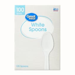 Great Value White Plastic Disposable Spoons, 100 Count - Thumbnail 3