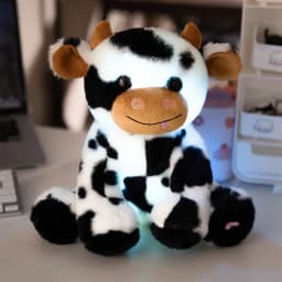 PATLOLLAV Plush Cow Toy,Glowing Little Cow Stuffed Animal,Cattle Soft Stuffed Animal Doll,Cute Birthday Gifts for Boys Girls Kids Toddlers,Best Gift - Thumbnail 1