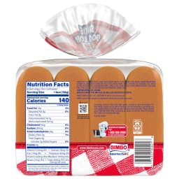Bimbo White Hot Dog Buns, 8 count, Hot Dog Buns, 14 oz Bag - Thumbnail 5