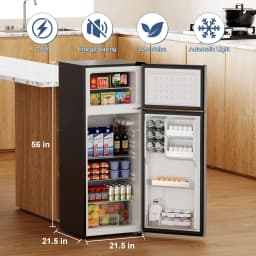 BANGSON 7.7 Cu.ft Top Freezer Refrigerator for Apartments, Energy Saving, Adjustable Thermostat, Large Capacity, Low Noise, Silver - Thumbnail 2