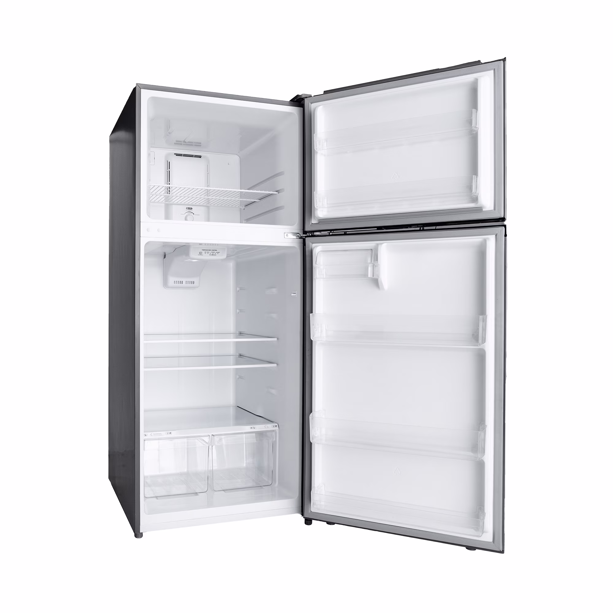 Magic Chef 17.6 Cu Ft Top-Mount Refrigerator in Platinum Steel - Thumbnail 10