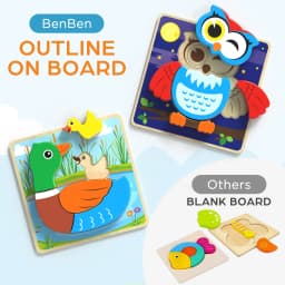 LotFancy Wooden Puzzles for Toddlers 1-3, 8 Pack Animal Toddler Puzzles, Montessori Toys - Thumbnail 4